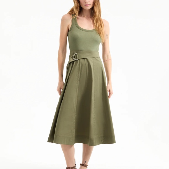 xscape green dress Veronica Beard Mick Dress in Dk Hunter Green – shopatanna main image 1